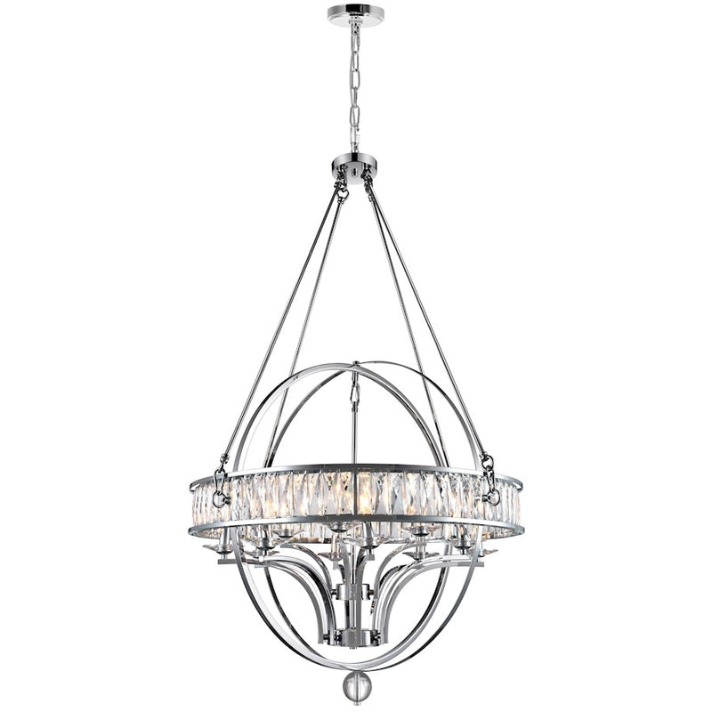 CWI Lighting Arkansas 12 Light Chandelier, Chrome