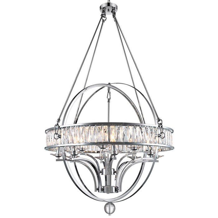 CWI Lighting Arkansas 12 Light Chandelier, Chrome