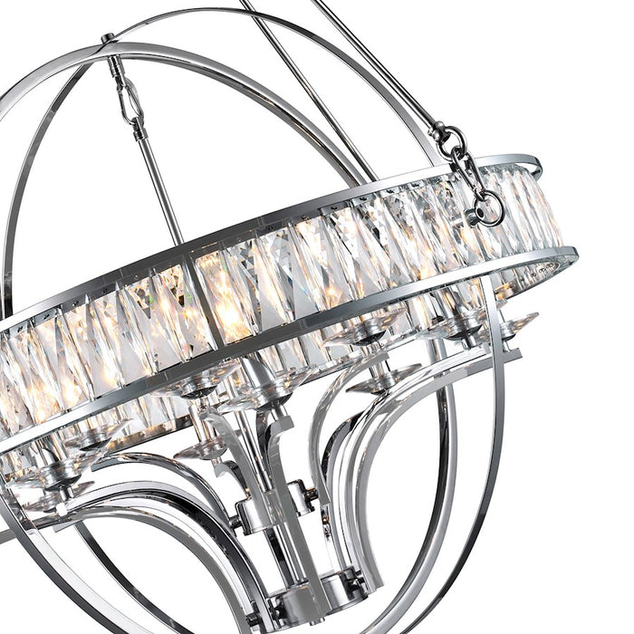 CWI Lighting Arkansas 12 Light Chandelier, Chrome