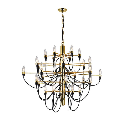 CWI Lighting Hayden 30 Light Chandelier, Shinny Gold - 9959P34-30-617