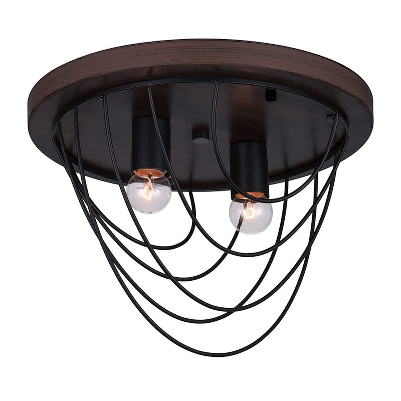 CWI Lighting Gala 2 Light Flush Mount, Black