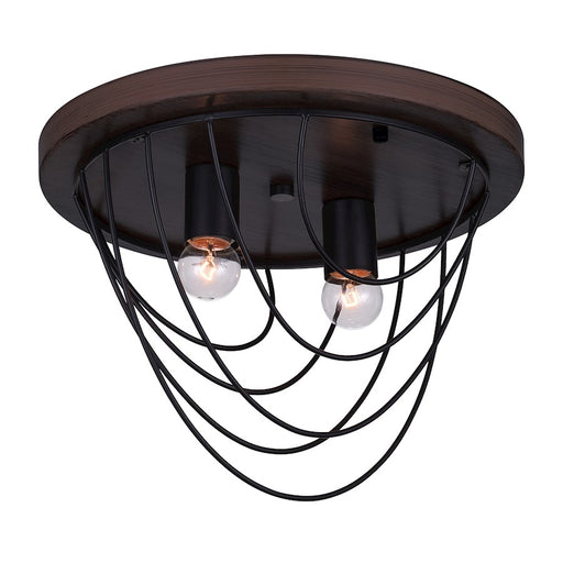 CWI Lighting Gala 2 Light Flush Mount, Black - 9962C13-2-101