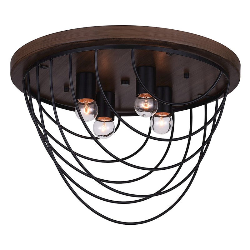 CWI Lighting Gala 4 Light Flush Mount, Black