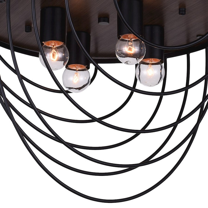 CWI Lighting Gala 4 Light Flush Mount, Black