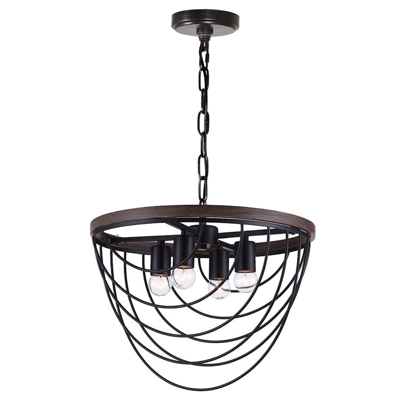 CWI Lighting Gala 4 Light Chandelier, Black