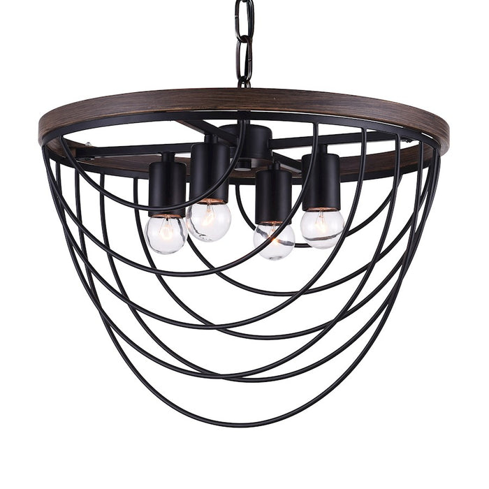 CWI Lighting Gala 4 Light Chandelier, Black