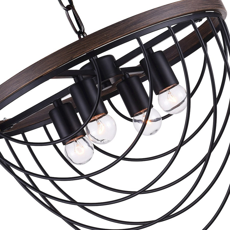 CWI Lighting Gala 4 Light Chandelier, Black