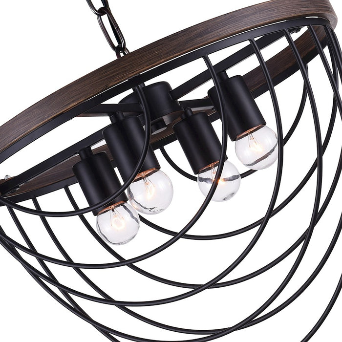 CWI Lighting Gala 4 Light Chandelier, Black