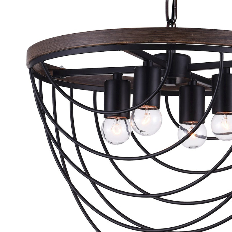 CWI Lighting Gala 4 Light Chandelier, Black