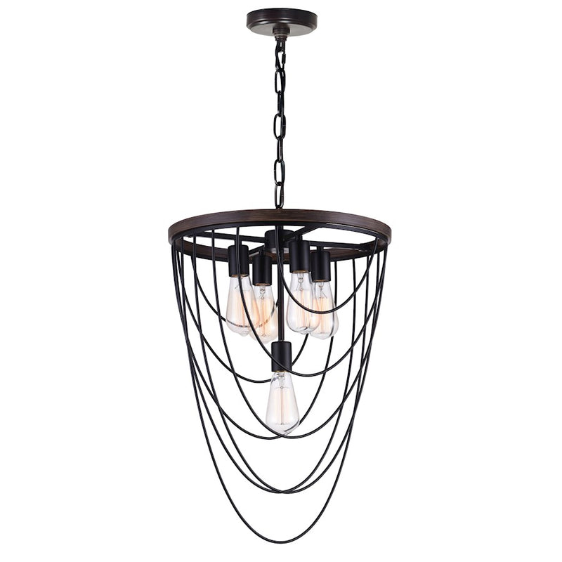 CWI Lighting Gala 5 Light Chandelier, Black