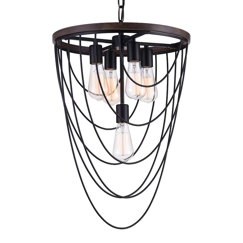 CWI Lighting Gala 5 Light Chandelier, Black