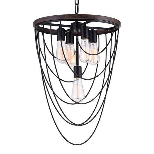 CWI Lighting Gala 5 Light Chandelier, Black