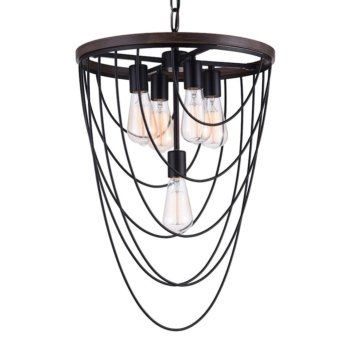 CWI Lighting Gala 5 Light Chandelier, Black