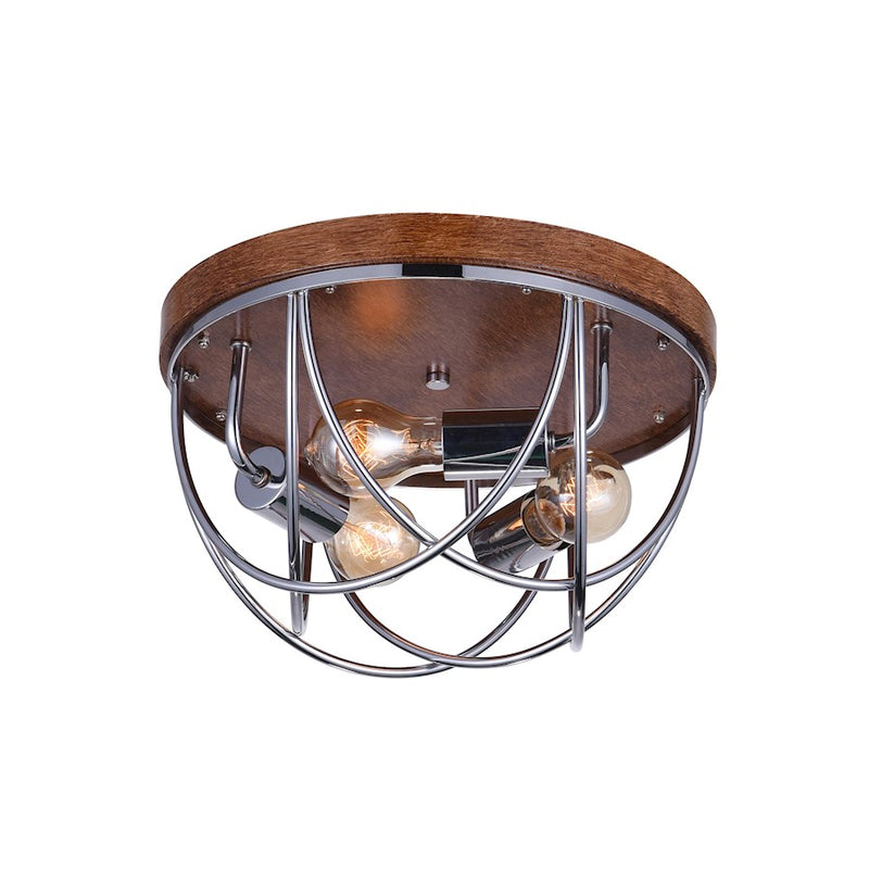 CWI Lighting Parana 3 Light Flush Mount, Chrome