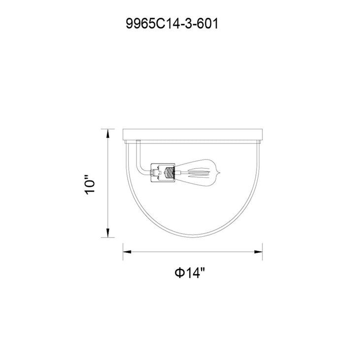CWI Lighting Parana 3 Light Flush Mount, Chrome
