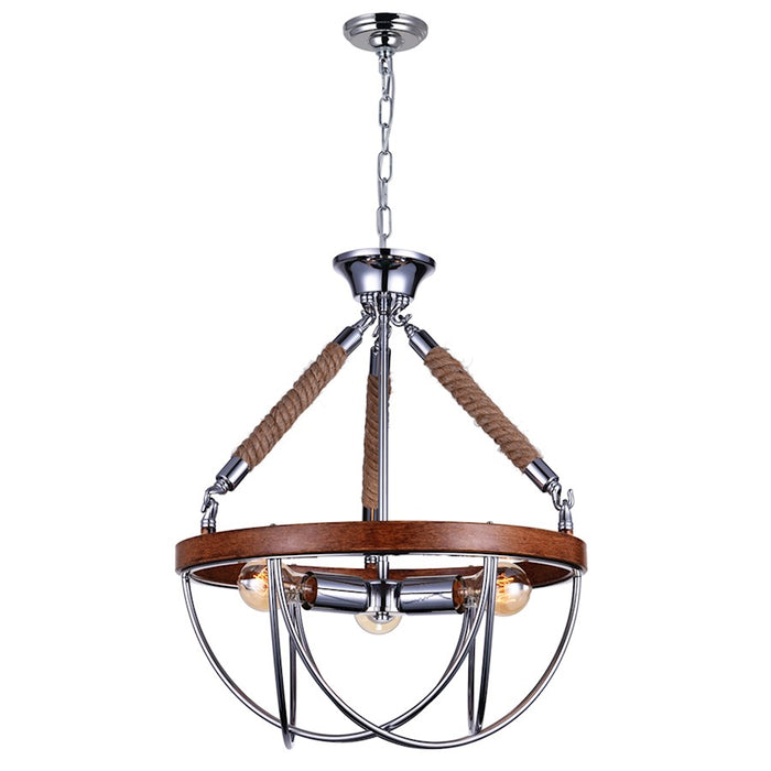 CWI Lighting Parana 3 Light Down Chandelier, Chrome