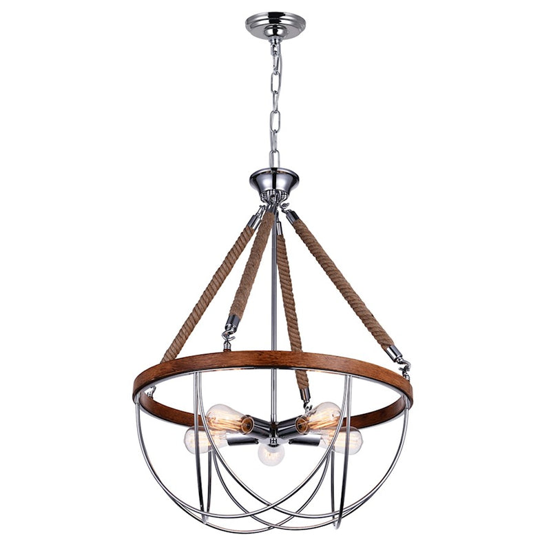 CWI Lighting Parana 5 Light Down Chandelier, Chrome