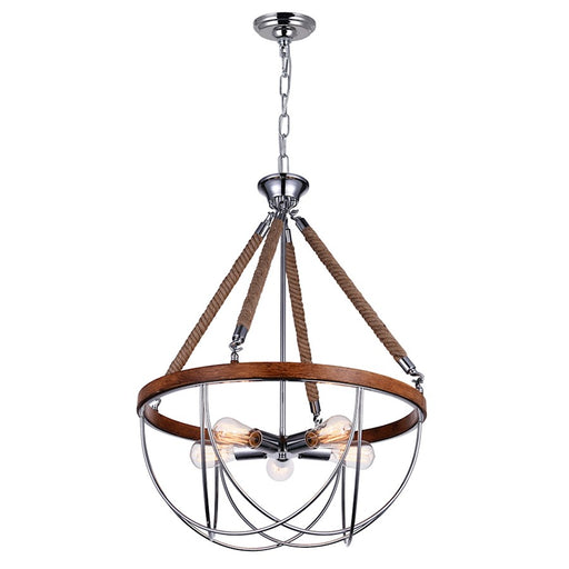 CWI Lighting Parana 5 Light Down Chandelier, Chrome - 9965P24-5-601