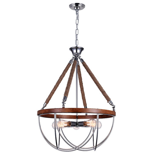 CWI Lighting Parana 5 Light Down Chandelier, Chrome