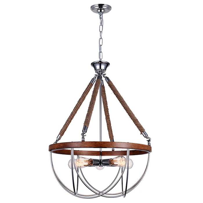 CWI Lighting Parana 5 Light Down Chandelier, Chrome