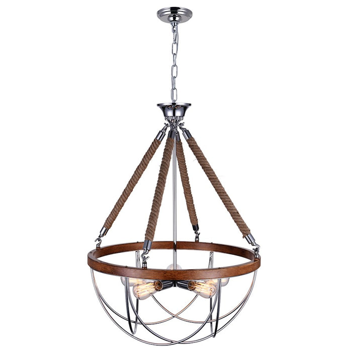CWI Lighting Parana 5 Light Down Chandelier, Chrome