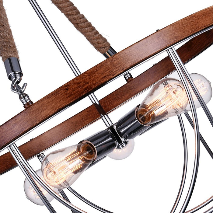 CWI Lighting Parana 5 Light Down Chandelier, Chrome