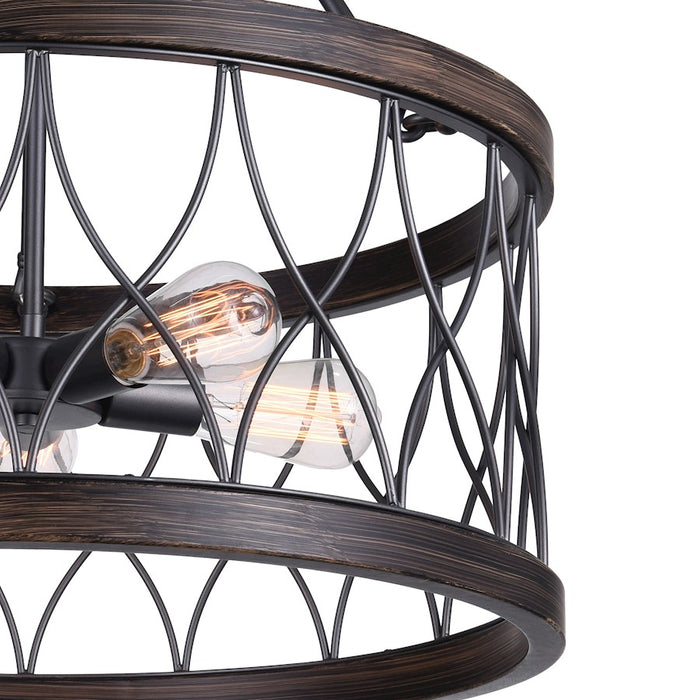 CWI Lighting Amazon 5 Light Drum Shade Chandelier A, Gun Metal