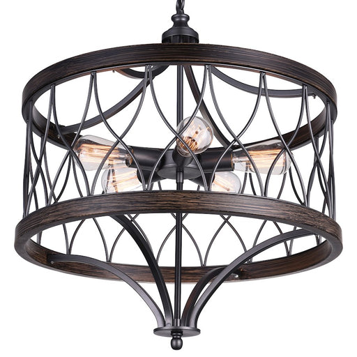 CWI Lighting Amazon 5 Light Drum Shade Chandelier B, Gun Metal