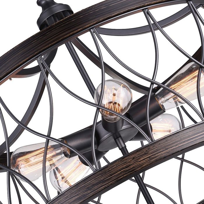 CWI Lighting Amazon 5 Light Drum Shade Chandelier B, Gun Metal