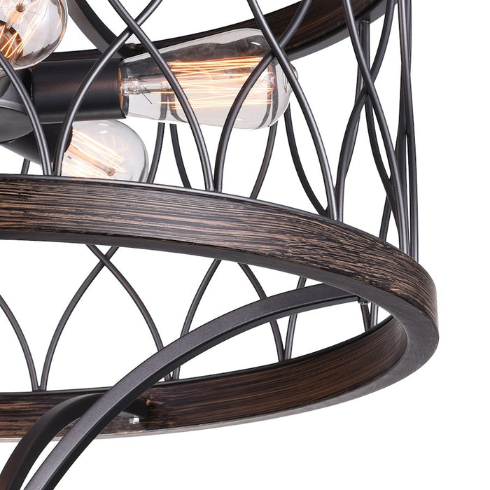 CWI Lighting Amazon 5 Light Drum Shade Chandelier B, Gun Metal