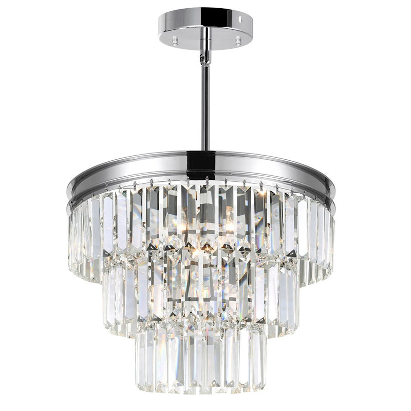 CWI Lighting Weiss 5 Light Down Chandelier, Chrome