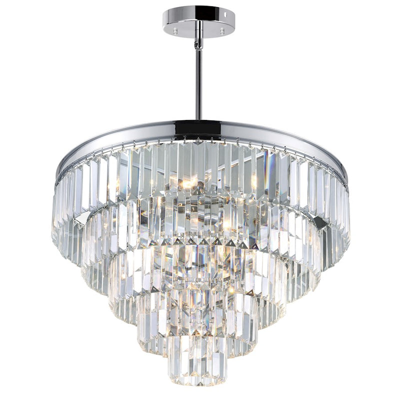 CWI Lighting Weiss 12 Light Down Chandelier, Chrome