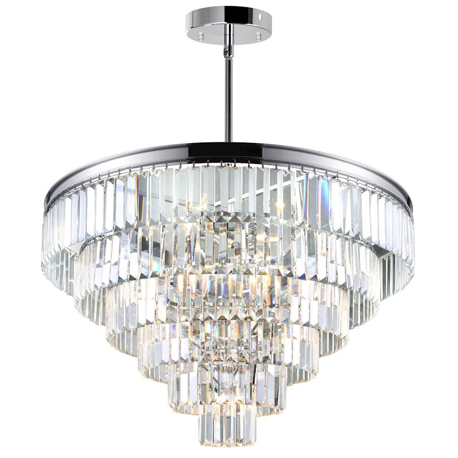 CWI Lighting Weiss 15 Light Down Chandelier, Chrome - 9969P30-15-601