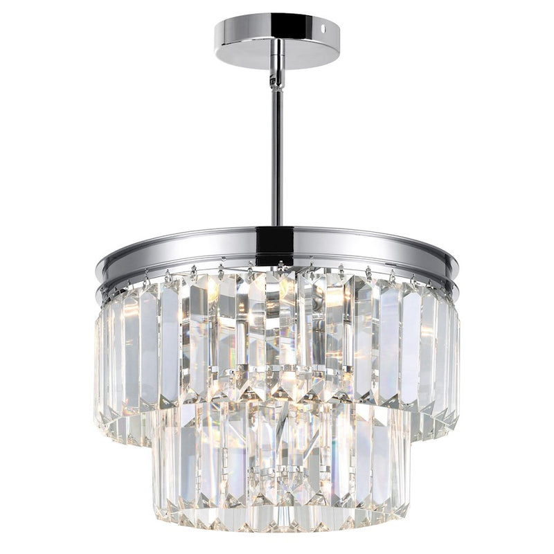 CWI Lighting Weiss 4 Light Down Mini Chandelier, Chrome