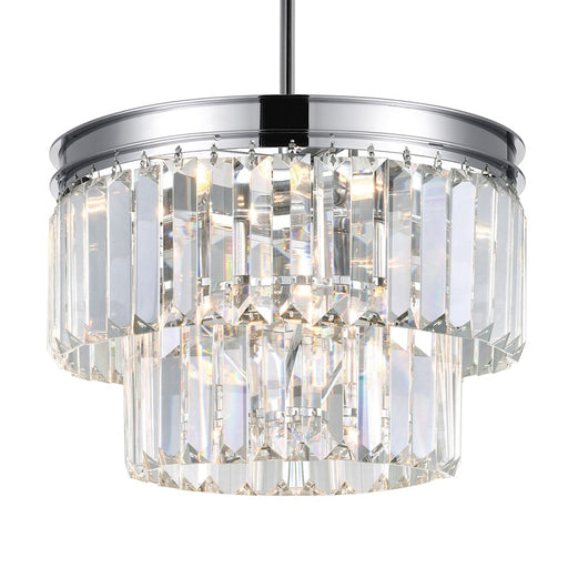 CWI Lighting Weiss 4 Light Down Mini Chandelier, Chrome