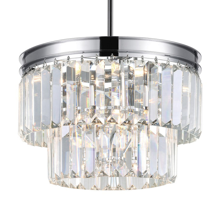 CWI Lighting Weiss 4 Light Down Mini Chandelier, Chrome
