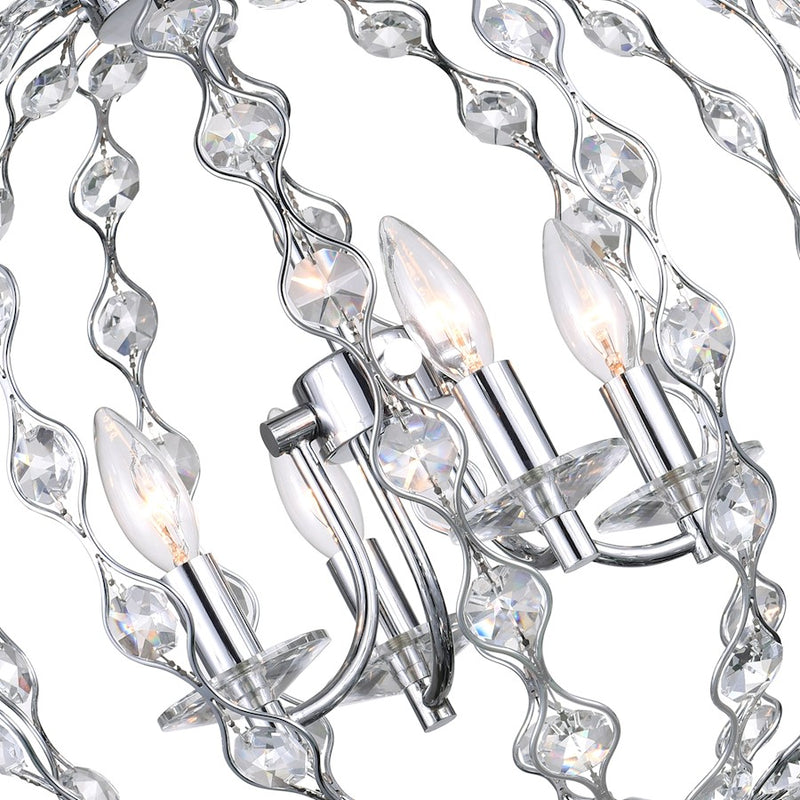 CWI Lighting Esia 4 Light Chandelier, Chrome