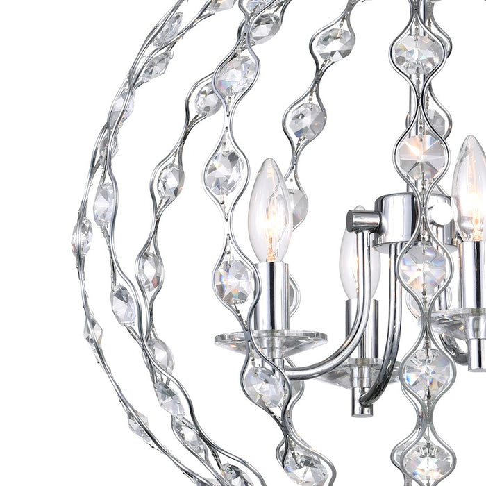 CWI Lighting Esia 4 Light Chandelier, Chrome