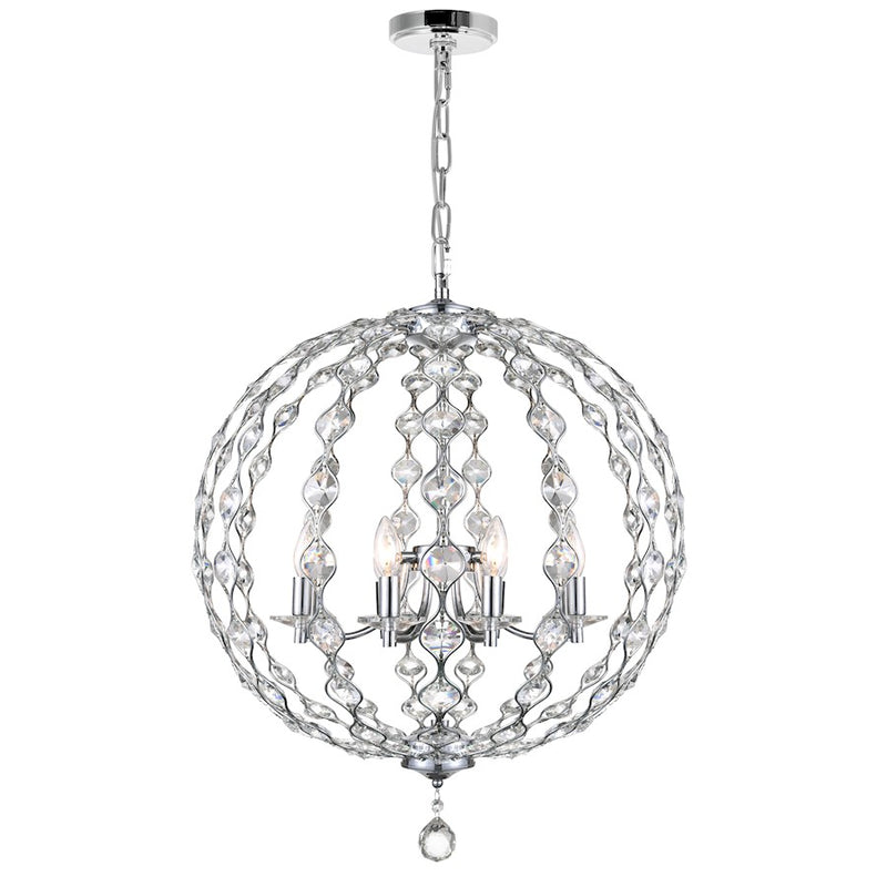 CWI Lighting Esia 8 Light Chandelier, Chrome