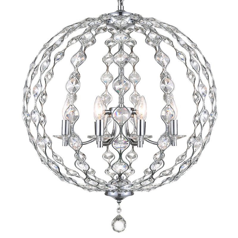 CWI Lighting Esia 8 Light Chandelier, Chrome