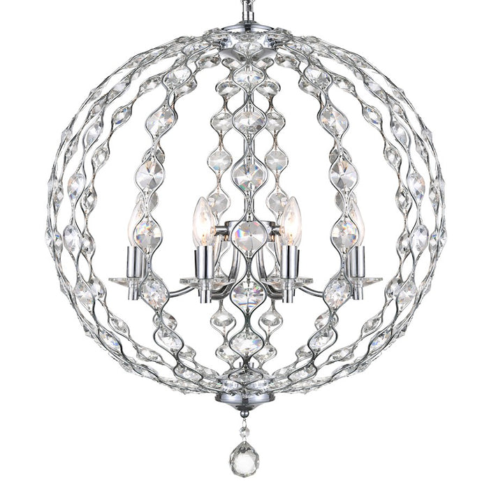 CWI Lighting Esia 8 Light Chandelier, Chrome