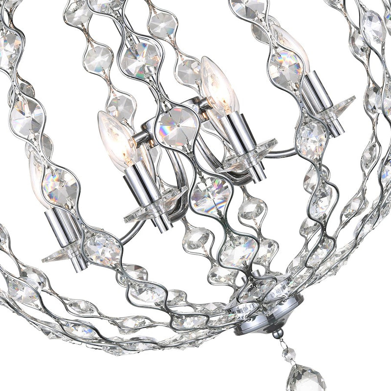 CWI Lighting Esia 8 Light Chandelier, Chrome