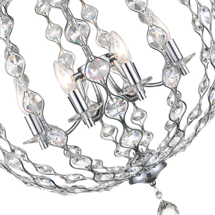 CWI Lighting Esia 8 Light Chandelier, Chrome
