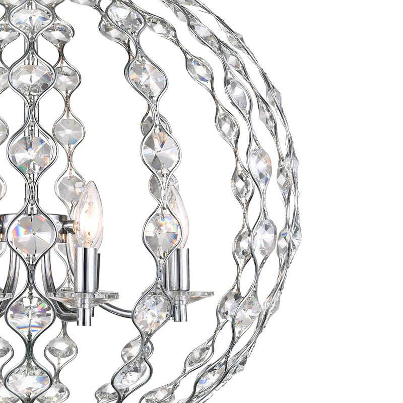 CWI Lighting Esia 8 Light Chandelier, Chrome