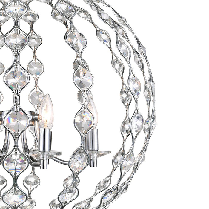 CWI Lighting Esia 8 Light Chandelier, Chrome