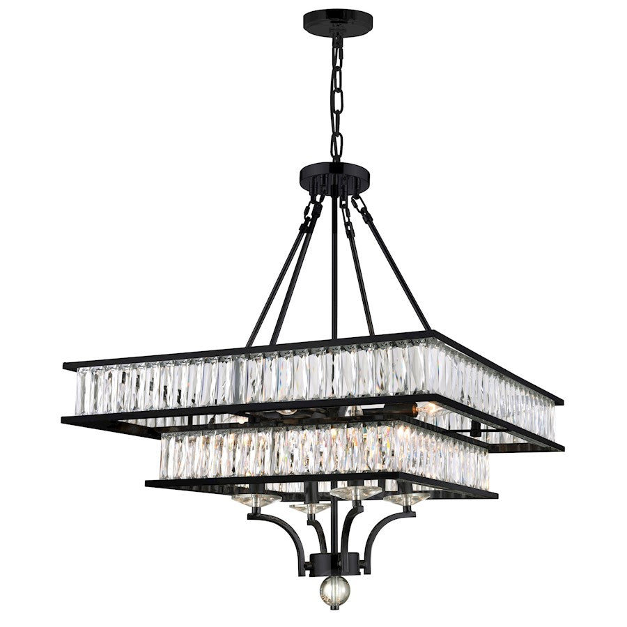 CWI Lighting Shalia 8 Light Chandelier, Black - 9972P23-8-101