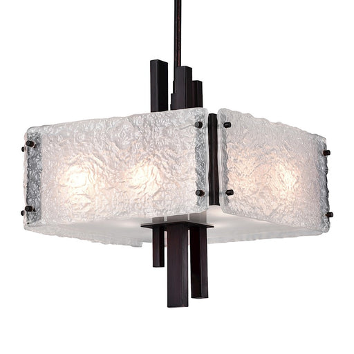 CWI Lighting Assunta 6 Light Drum Shade Pendant, Black/Frosted