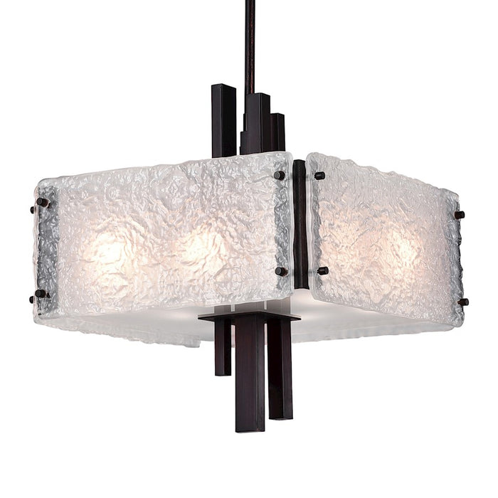 CWI Lighting Assunta 6 Light Drum Shade Pendant, Black/Frosted