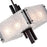 CWI Lighting Assunta 6 Light Drum Shade Pendant, Black/Frosted