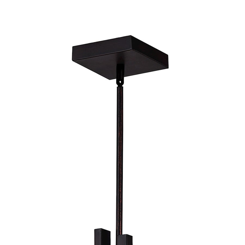 CWI Lighting Assunta 6 Light Drum Shade Pendant, Black/Frosted